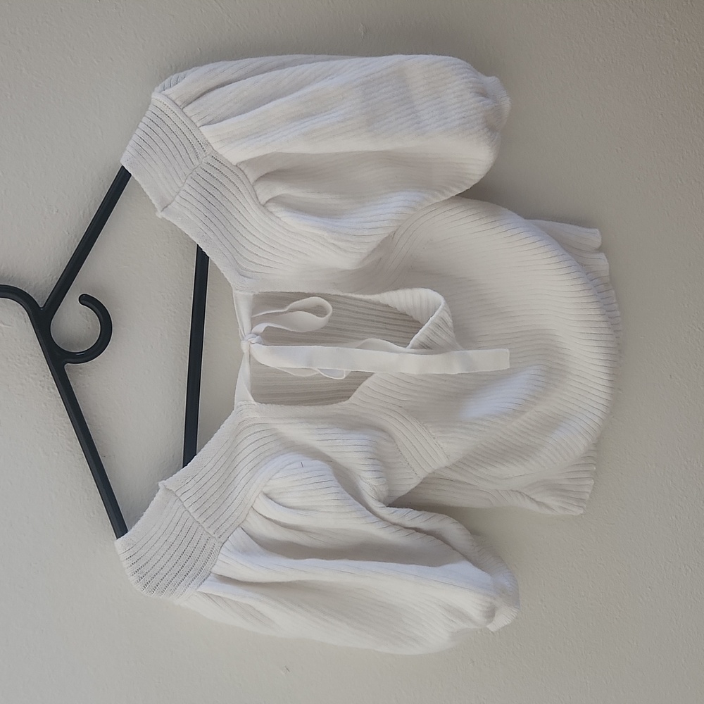 Kit + Sky White Ribbed Women's Top - Picture 3 of 5